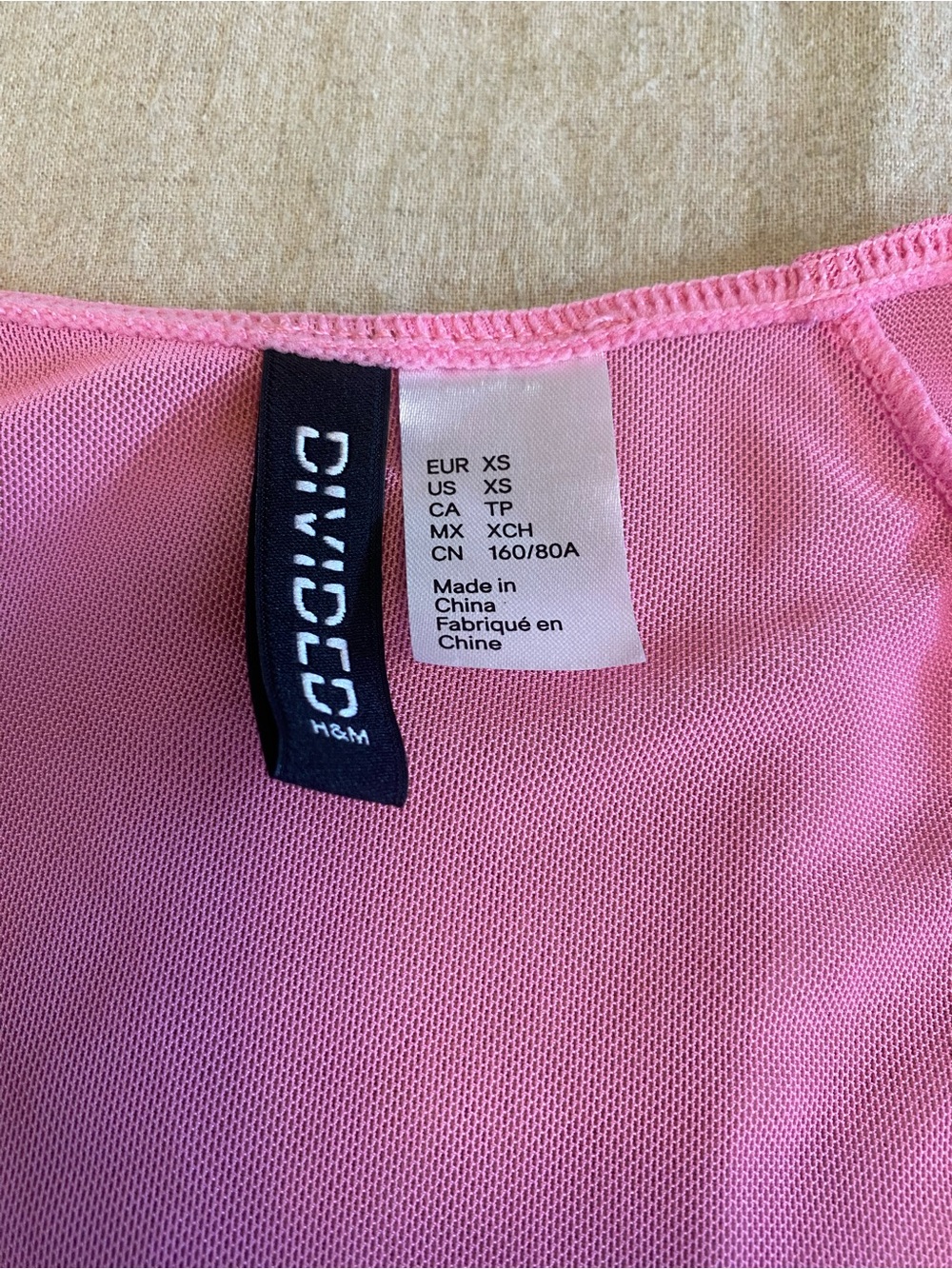 H&M Pink Mesh Ruched Underwire Crop Top - Picture 2 of 5